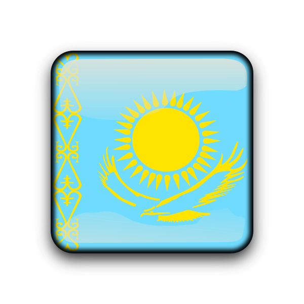 Kazakhstan vector flag button