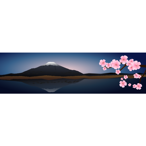 Japan evening landscape vector image