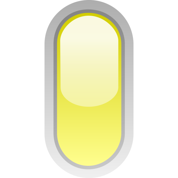 Upright pill shaped yellow button vector clip art