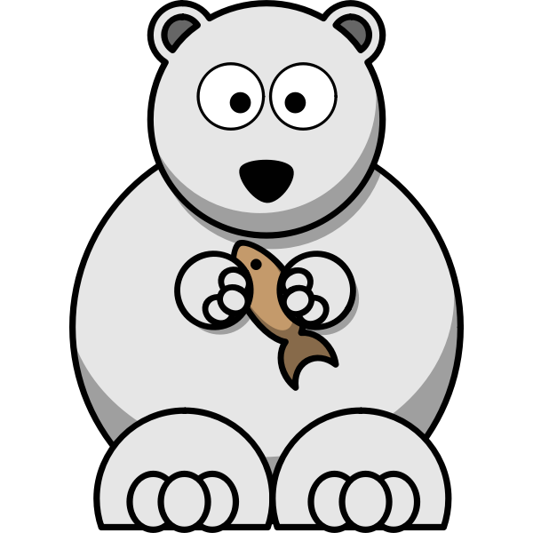 Vector image of lemmings style polar bear