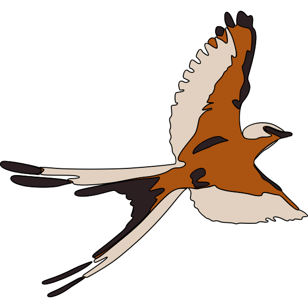 Colored clip art of flying bird