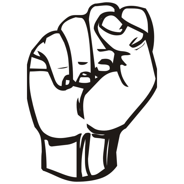 Raised fist vector clip art