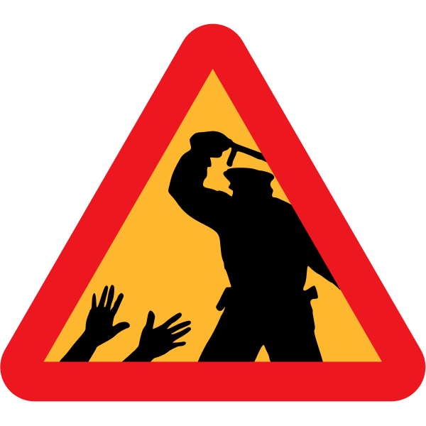 Police brutality vector sign