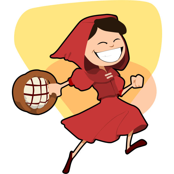 Vector clip art of happy little Red Riding Hood