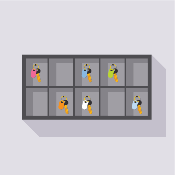 Locker boxes with keys