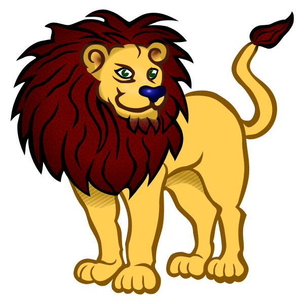 Golden lion cartoon character vector image