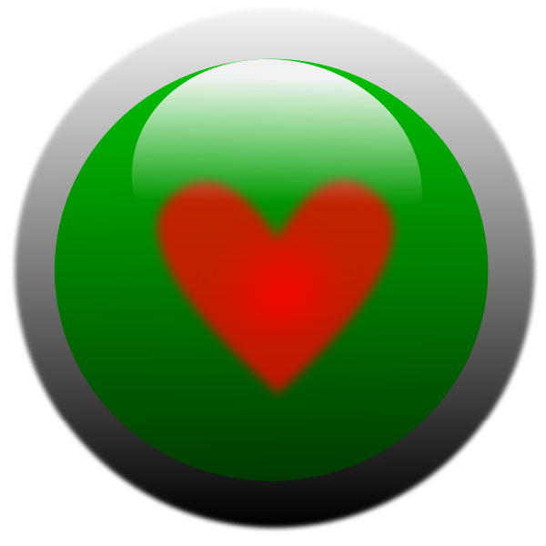 Vector clip art of heart button