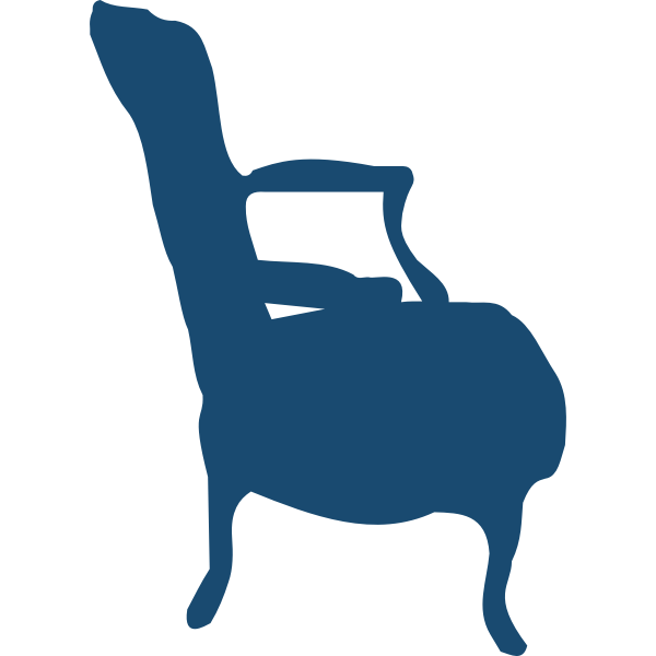 Low armchair silhouette vector image