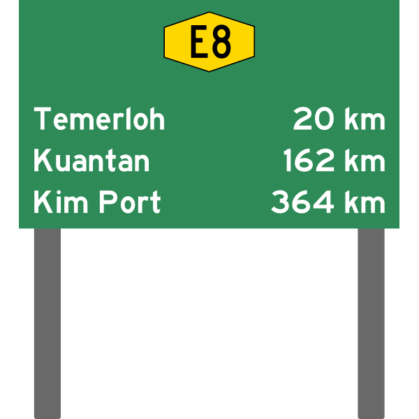 Malaysia expressway distance symbol