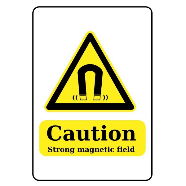 magnets warning sign
