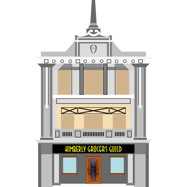 Vector clip art of grocery shop building