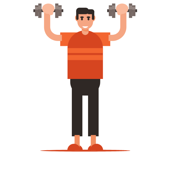 Man exercising in the gym