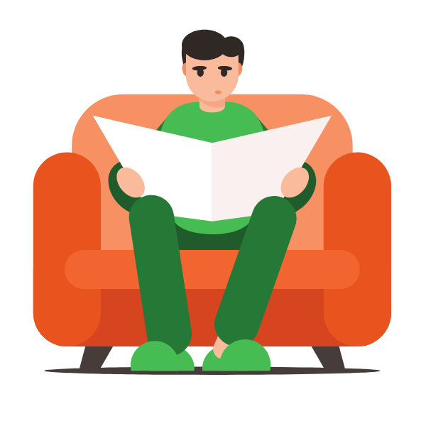 Man reads a newspaper