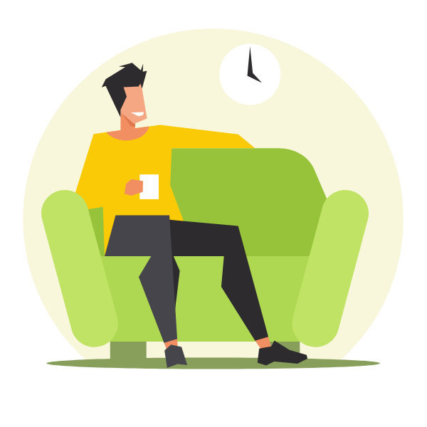 Man relaxing in the sofa