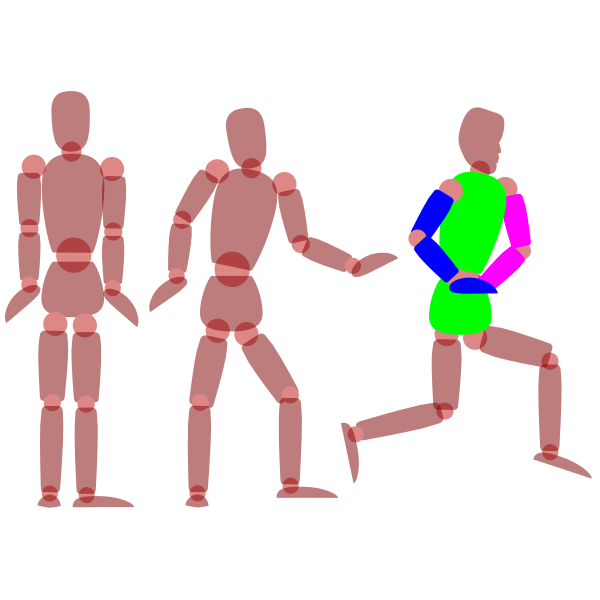 Human figures exercising