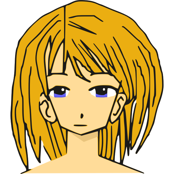 Blonde manga girl vector illustration