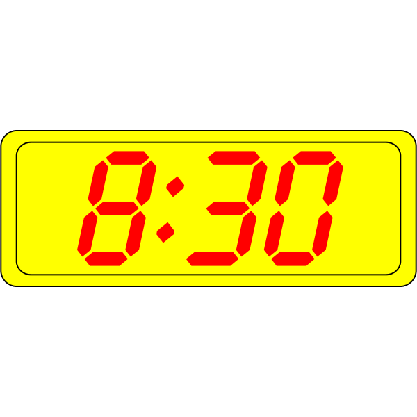 Digital clock display vector drawing