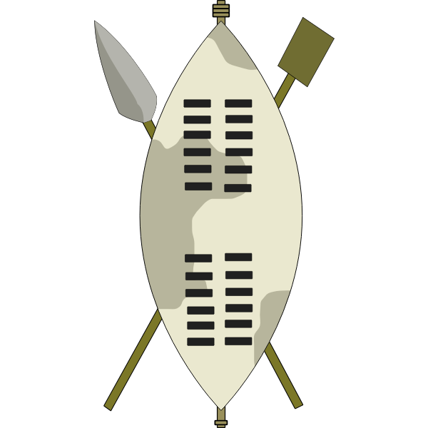 Vector image of arms of Zulu warrior