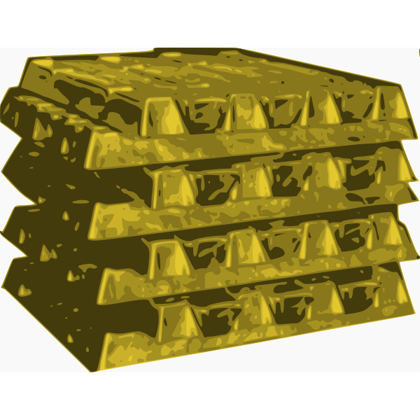 Vector image of pile of golden ingots