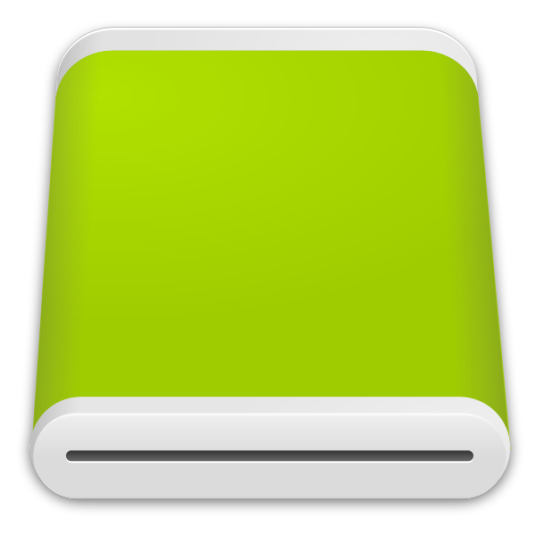 Vector image of green hard disk drive icon