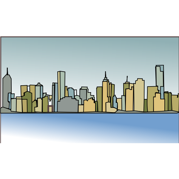 Melbourne skyline vector illustration