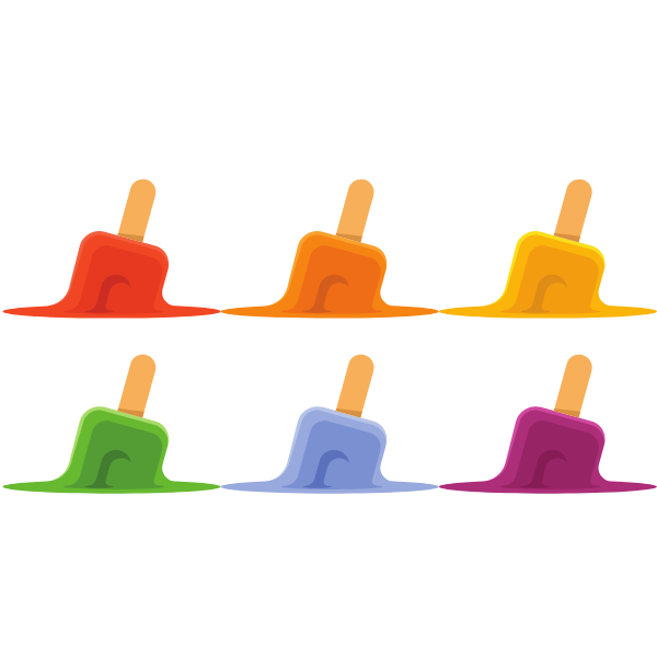 Melted ice creams in various colors