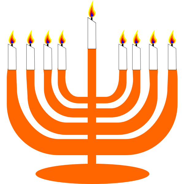 Vector image of Menorah with Shamash