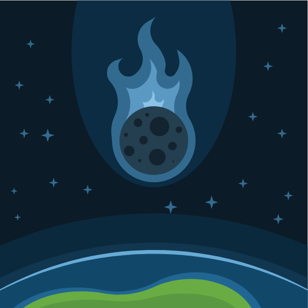 Asteroid falling on planet Earth