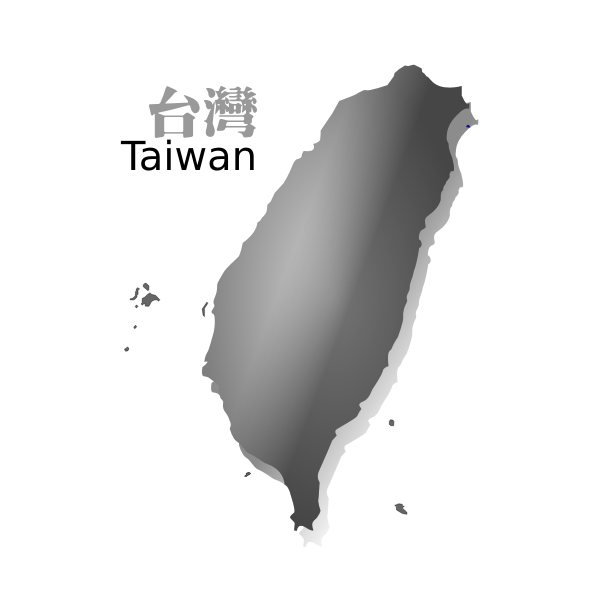 Gray map of Taiwan vector image