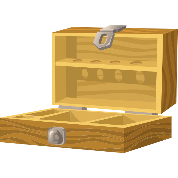 Opened wooden box