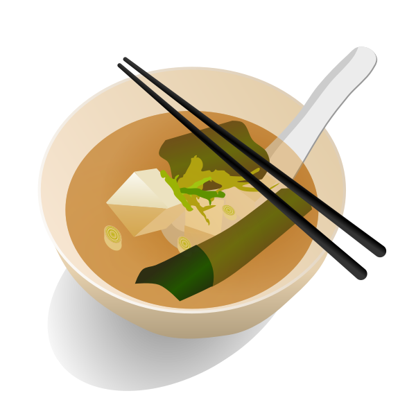 Miso soup serving vector drawing