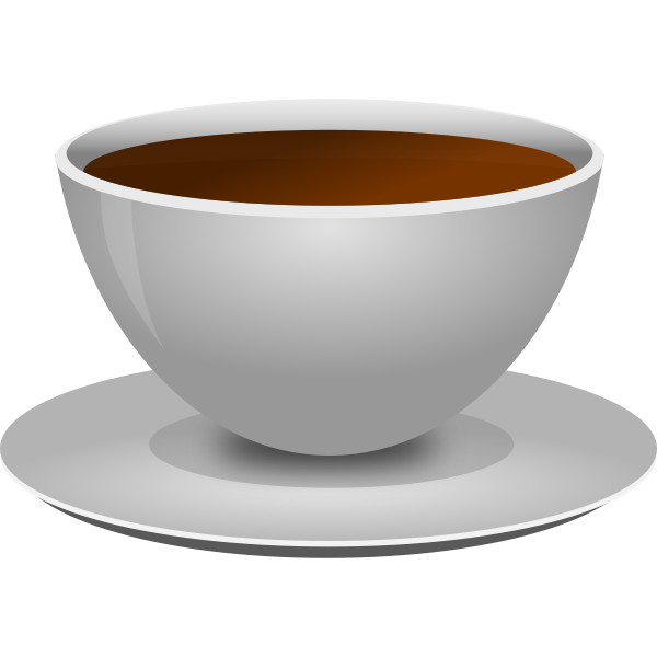 Vector image of photorealistic coffee cup with a saucer