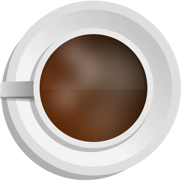 Vector illustration of photorealistic coffee cup with top view