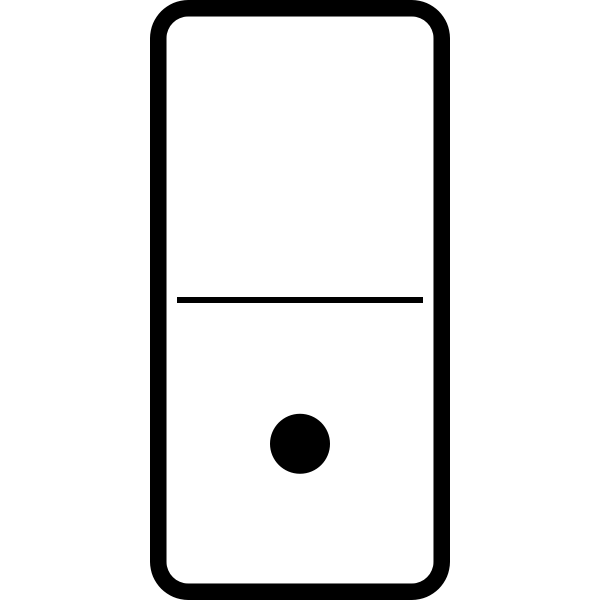 Vector image of domino tile with one dot