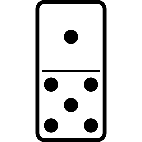 Domino tile 1-5 vector drawing