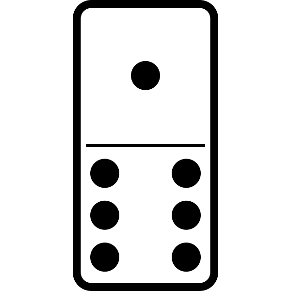 Domino tile 1-6 vector graphics