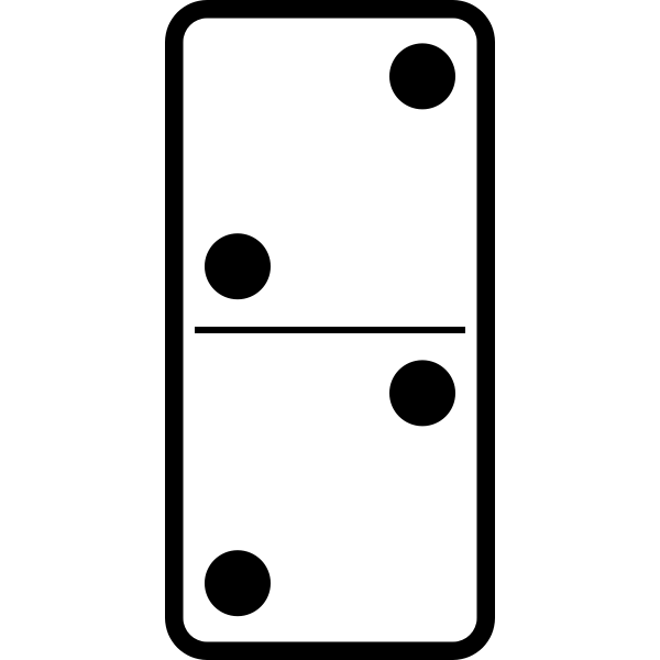 Domino tile double two vector image