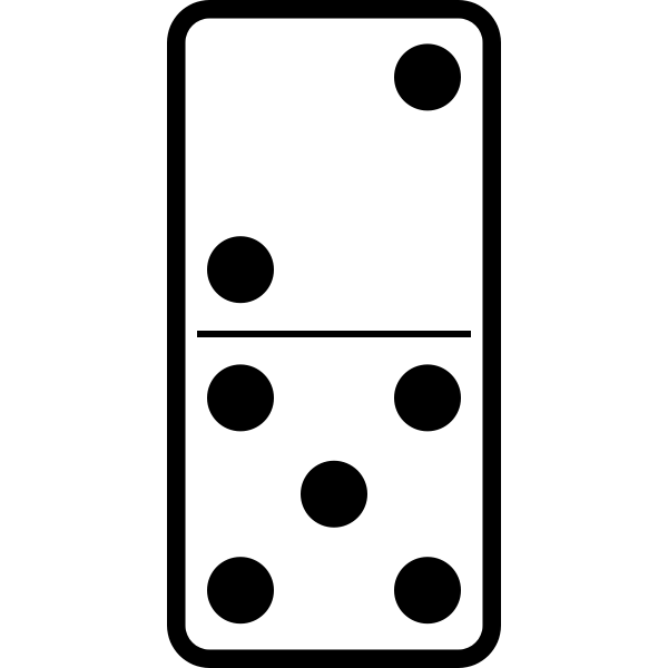 Domino tile 2-5 vector image