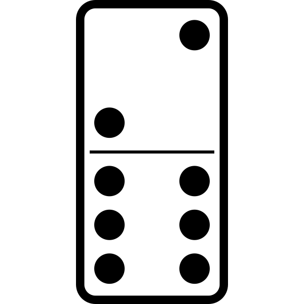 Domino tile 2-6 vector image