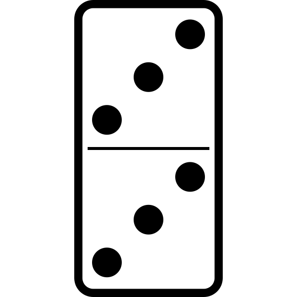 Domino tile double three vector image