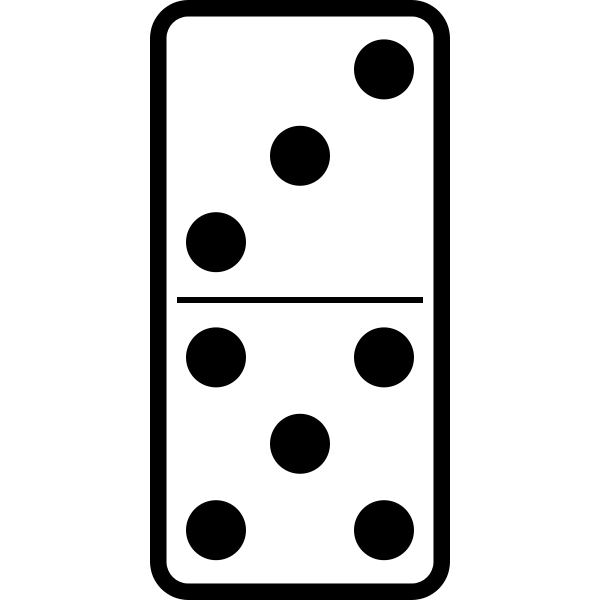 Domino tile 3-5 vector image