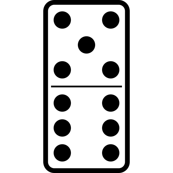 Domino tile 5-6 vector drawing