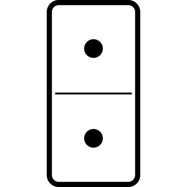 Domino tile double one vector image