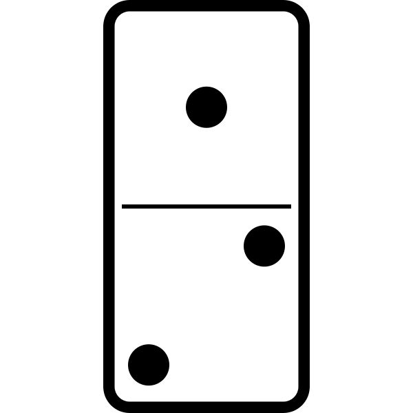 Domino tile 1-2 vector clip art