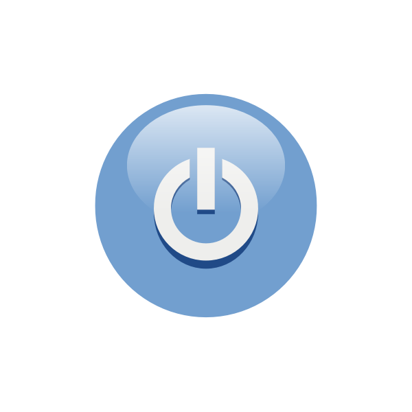 Blue power button vector graphics