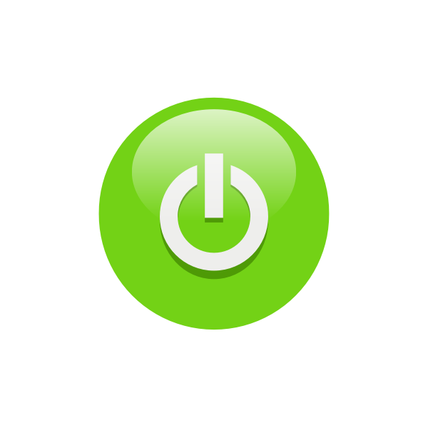 Green power button vector clip art