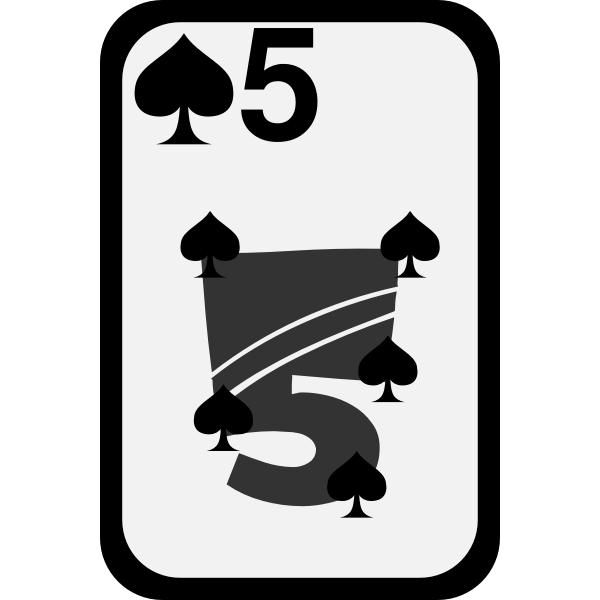 Five of Spades funky playing card vector clip art