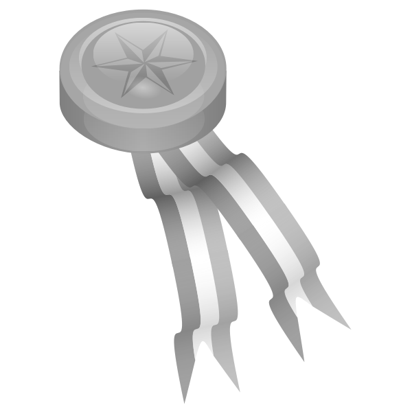 Platinum medallion with ribbons vector illustration graphics