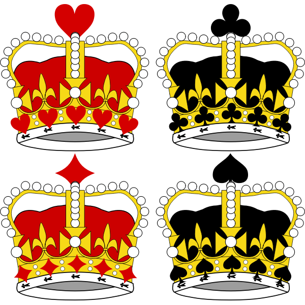 Selection of king crowns vector illustration