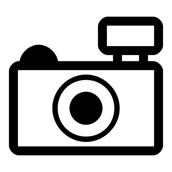 Simple photo camera outline icon vector illustration